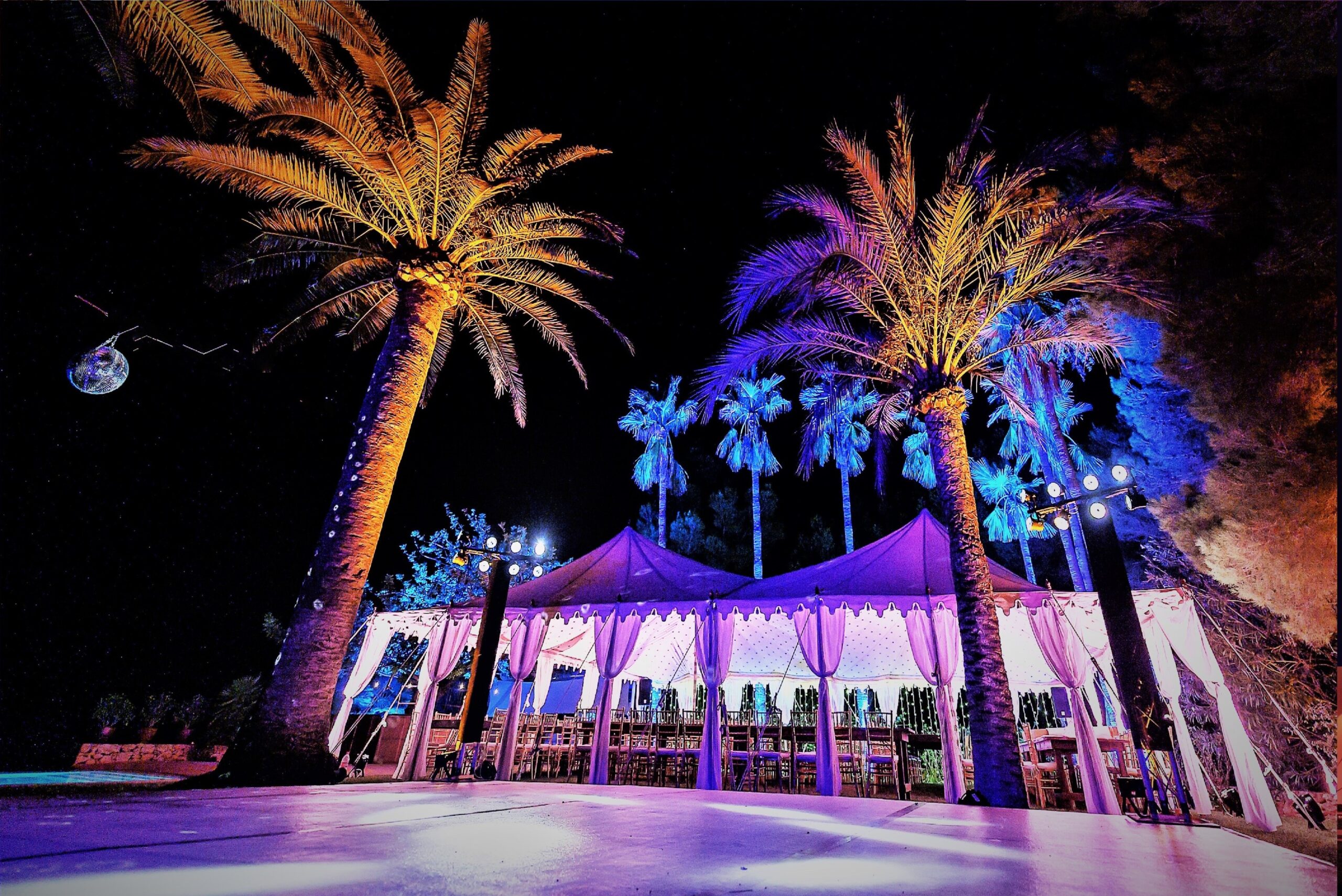 wedding tent light party in ibiza